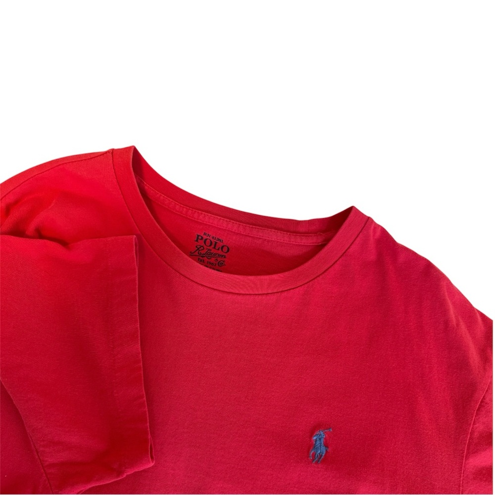Polo Ralph Lauren Shirt Mens L Red 100% Cotton Short Sleeve Crew Neck T-Shirt